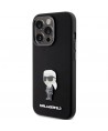Karl Lagerfeld Silicone Ikonik Metal Pin case for iPhone 15 Pro - black
