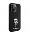 Karl Lagerfeld Silicone Ikonik Metal Pin case for iPhone 15 Pro - black