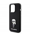 Karl Lagerfeld Silicone Ikonik Metal Pin case for iPhone 15 Pro - black