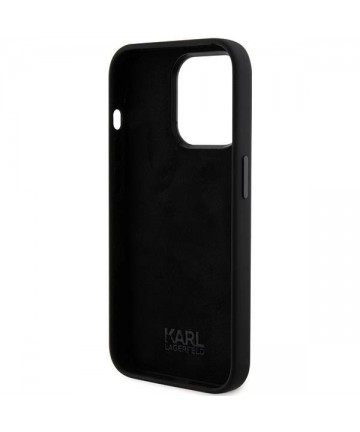 Karl Lagerfeld Silicone Ikonik Metal Pin case for iPhone 15 Pro - black