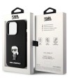 Karl Lagerfeld Silicone Ikonik Metal Pin case for iPhone 15 Pro - black