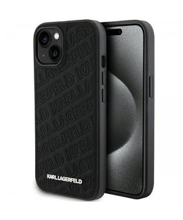 Karl Lagerfeld Quilted K Pattern case for iPhone 15 Plus / 14 Plus - black