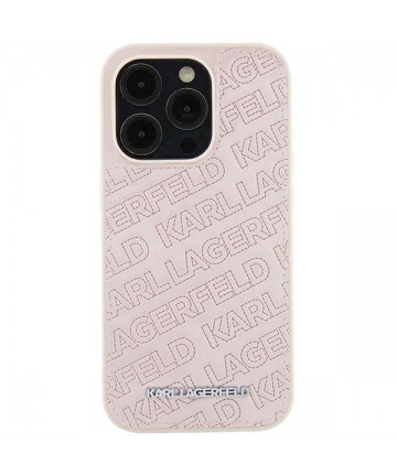Karl Lagerfeld Quilted K Pattern case for iPhone 15 Plus / 14 Plus - pink