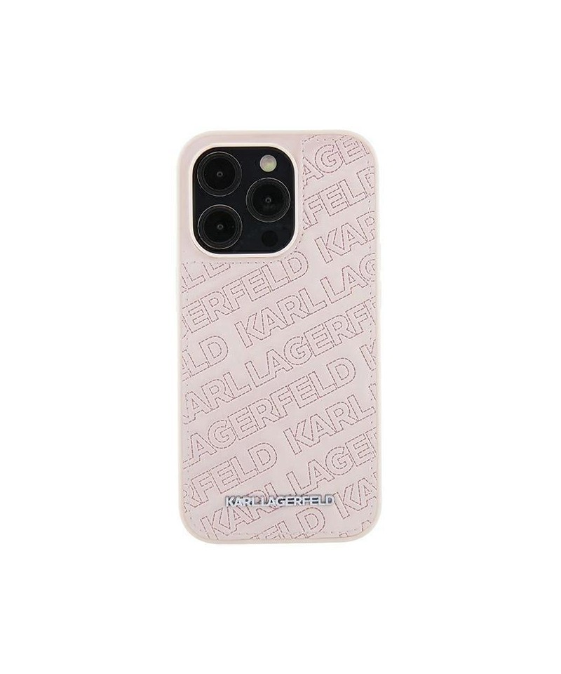 Karl Lagerfeld Quilted K Pattern case for iPhone 15 Plus / 14 Plus - pink