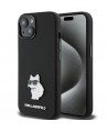 Karl Lagerfeld Silicone Choupette Metal Pin case for iPhone 15 Plus / 14 Plus - black