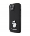 Karl Lagerfeld Silicone Choupette Metal Pin case for iPhone 15 Plus / 14 Plus - black