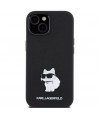 Karl Lagerfeld Silicone Choupette Metal Pin case for iPhone 15 Plus / 14 Plus - black