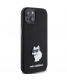 Karl Lagerfeld Silicone Choupette Metal Pin case for iPhone 15 Plus / 14 Plus - black
