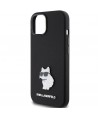 Karl Lagerfeld Silicone Choupette Metal Pin case for iPhone 15 Plus / 14 Plus - black