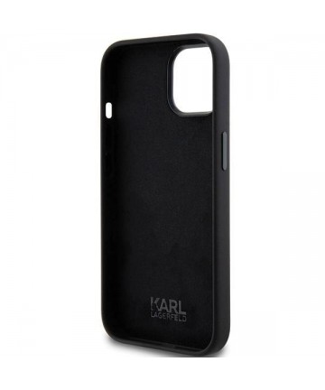 Karl Lagerfeld Silicone Choupette Metal Pin case for iPhone 15 Plus / 14 Plus - black