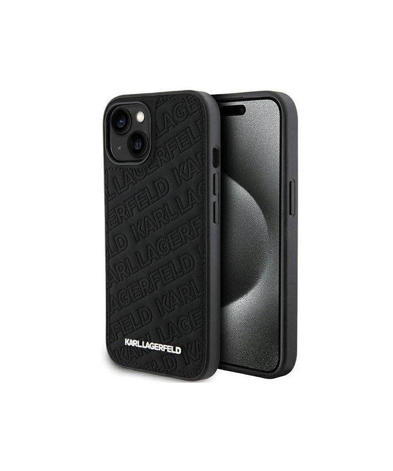Karl Lagerfeld Quilted K Pattern case for iPhone 15 - black