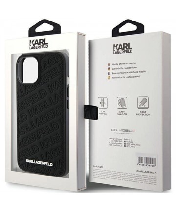 Karl Lagerfeld Quilted K Pattern case for iPhone 15 - black