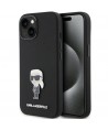 Karl Lagerfeld Silicone Ikonik Metal Pin case for iPhone 15 - black