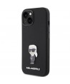 Karl Lagerfeld Silicone Ikonik Metal Pin case for iPhone 15 - black