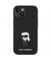 Karl Lagerfeld Silicone Ikonik Metal Pin case for iPhone 15 - black
