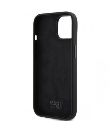 Karl Lagerfeld Silicone Ikonik Metal Pin case for iPhone 15 - black