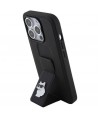 Karl Lagerfeld Gripstand Saffiano Choupette Pins case for iPhone 15 Pro Max - black