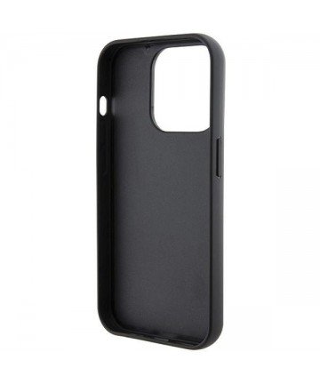 Karl Lagerfeld Gripstand Saffiano Choupette Pins case for iPhone 15 Pro Max - black