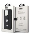 Karl Lagerfeld Gripstand Saffiano Choupette Pins case for iPhone 15 Pro Max - black