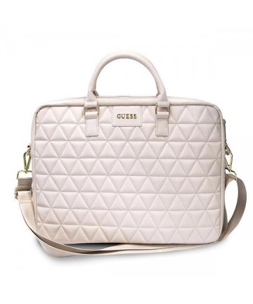 Guess Quilted bag for a 16" laptop - pink