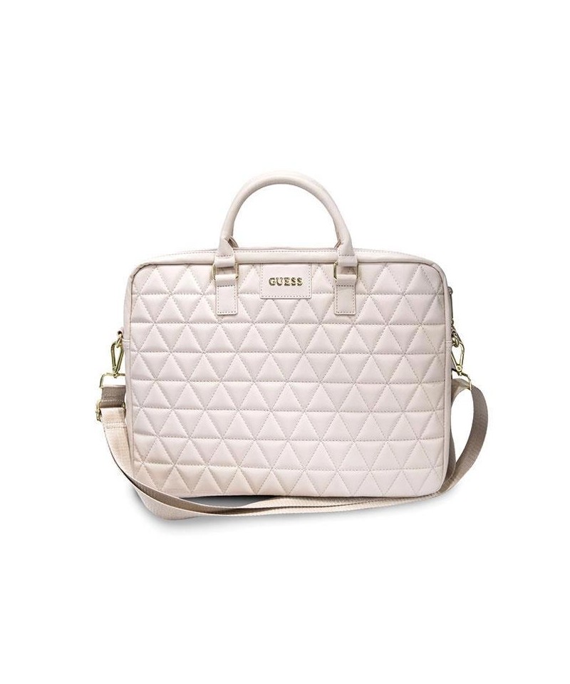 Guess Quilted bag for a 16" laptop - pink