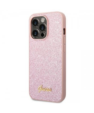 Guess Glitter Script Case for iPhone 14 Pro Max - Pink