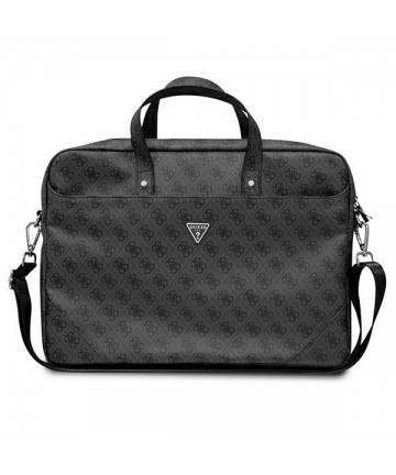 Guess Saffiano 4G Triangle Logo bag for a 16'' laptop - black