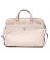 Guess Saffiano 4G Triangle Logo bag for a 16'' laptop - pink