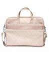 Guess Saffiano 4G Triangle Logo bag for a 16'' laptop - pink