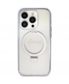 Guess Ring Stand Script Glitter MagSafe case for iPhone 15 Pro - transparent