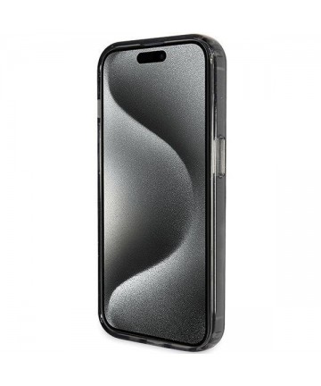 Guess Ring Stand Script Glitter MagSafe case for iPhone 15 Pro - black