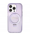 Guess Ring Stand Script Glitter MagSafe case for iPhone 15 Pro - purple