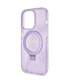 Guess Ring Stand Script Glitter MagSafe case for iPhone 15 Pro - purple