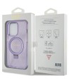 Guess Ring Stand Script Glitter MagSafe case for iPhone 15 Pro - purple