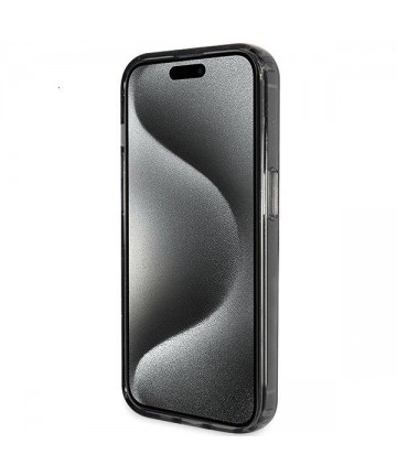 Guess Ring Stand Script Glitter MagSafe Case for iPhone 15 Plus / 14 Plus - Black