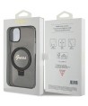 Guess Ring Stand Script Glitter MagSafe Case for iPhone 15 Plus / 14 Plus - Black