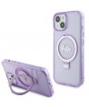 Guess Ring Stand Script Glitter MagSafe case for iPhone 15 Plus / 14 Plus - purple