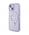 Guess Ring Stand Script Glitter MagSafe case for iPhone 15 Plus / 14 Plus - purple