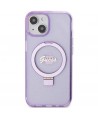 Guess Ring Stand Script Glitter MagSafe case for iPhone 15 Plus / 14 Plus - purple