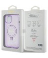 Guess Ring Stand Script Glitter MagSafe case for iPhone 15 Plus / 14 Plus - purple