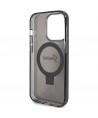 Guess Ring Stand Script Glitter MagSafe case for iPhone 15 Pro Max - black