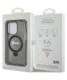 Guess Ring Stand Script Glitter MagSafe case for iPhone 15 Pro Max - black