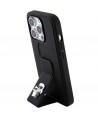 Karl Lagerfeld Gripstand Saffiano Karl&Choupette Pins case for iPhone 15 Pro - black