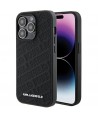 Karl Lagerfeld Quilted K Pattern iPhone 15 Pro Case - Black