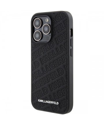 Karl Lagerfeld Quilted K Pattern iPhone 15 Pro Case - Black