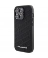 Karl Lagerfeld Quilted K Pattern iPhone 15 Pro Case - Black