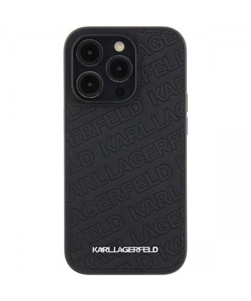 Karl Lagerfeld Quilted K Pattern iPhone 15 Pro Case - Black