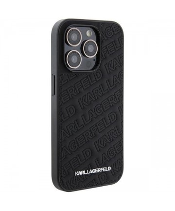 Karl Lagerfeld Quilted K Pattern iPhone 15 Pro Case - Black