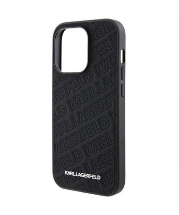 Karl Lagerfeld Quilted K Pattern iPhone 15 Pro Case - Black
