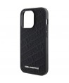 Karl Lagerfeld Quilted K Pattern iPhone 15 Pro Case - Black